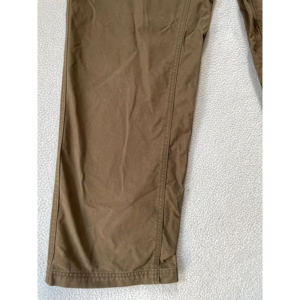 90s Eastern Mountain Sports Mens 38‎ Hiking Pants Brown Canvas Belted Cargo